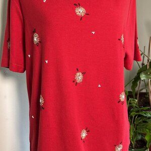 blast VTG Ladies SP Embellished Short Sleeve Sweater Business Casual CottegeCore